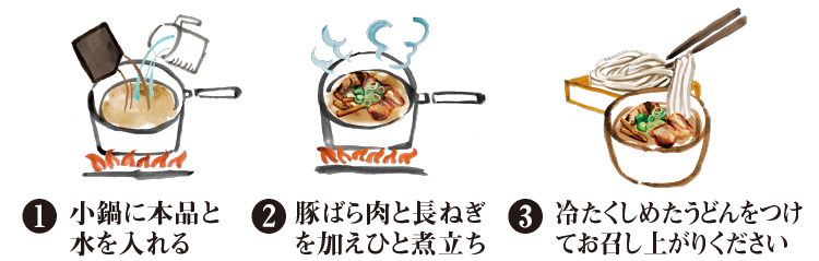 麺でおいしい食卓 肉汁うどんつゆ | 家庭用商品 | 商品情報 | 正田醤油株式会社